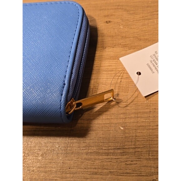 !! Womens Purse  Wallet Card Coin Holder Zipper Clutch LIGHT BLUE - Picture 2 of 7